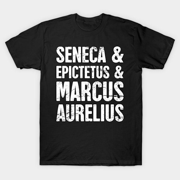 Famous Stoics | Stoicism Design T-Shirt by Wizardmode